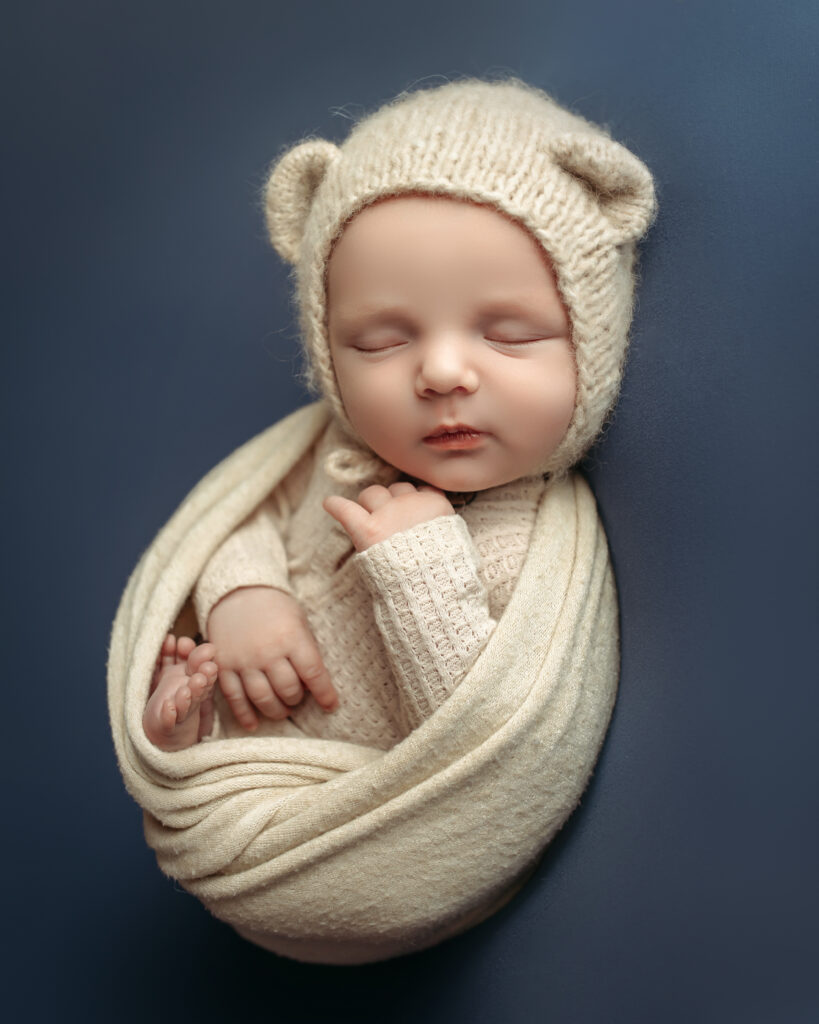 Newborn Baby Boy with bear hat